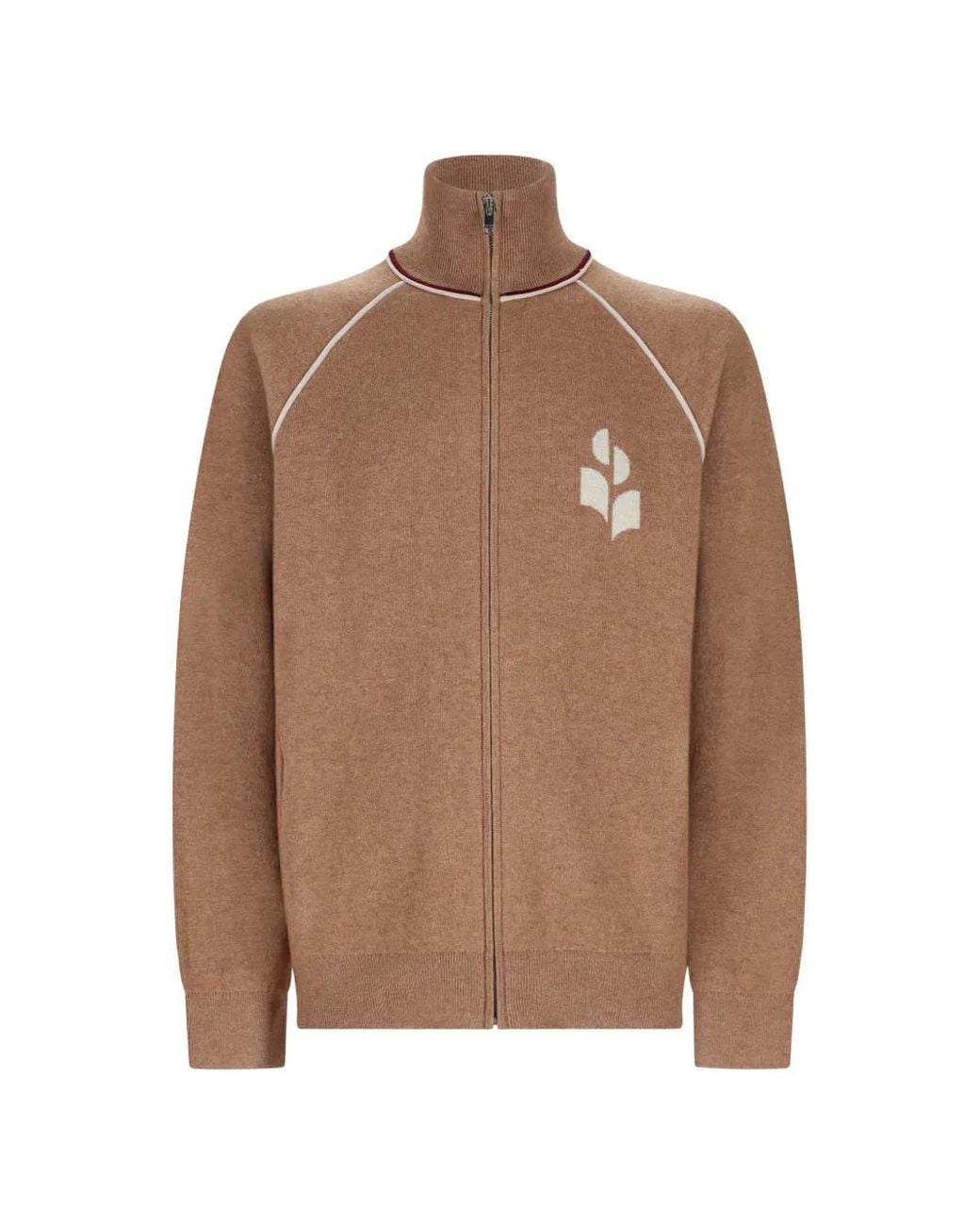 Isabel Marant Brown Sergio Logo-Embroidered Zip-Up Cardigan for men