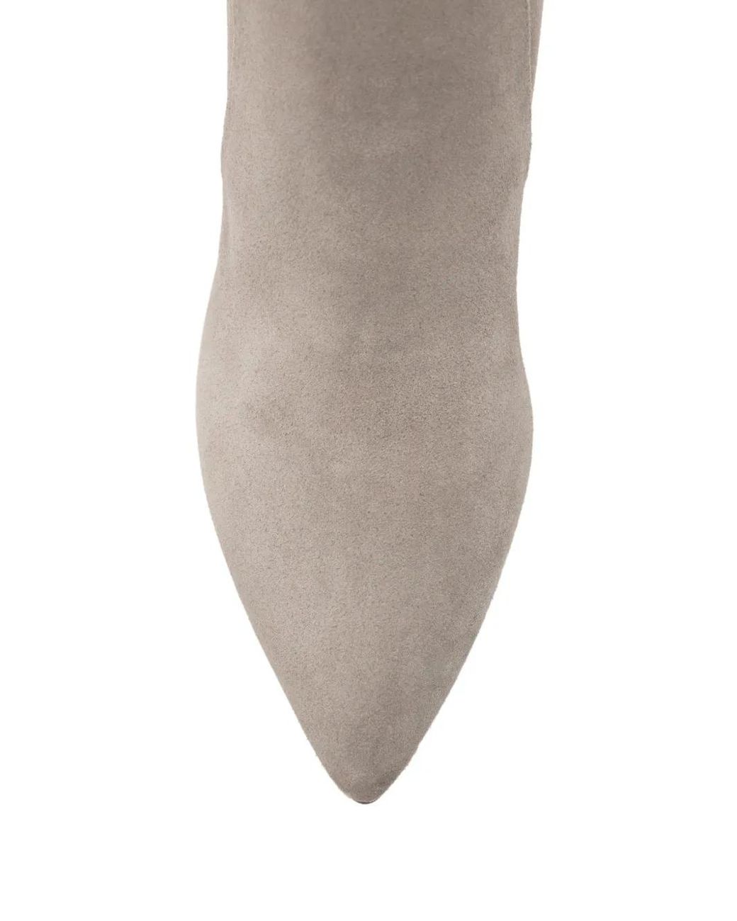 Twinset White Suede Pointed-Toe Boots