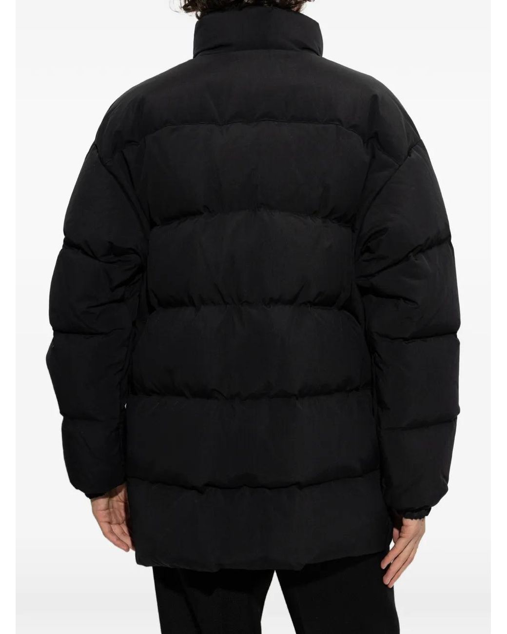 Jil Sander Black Doudoune Longue À Col Montant for men
