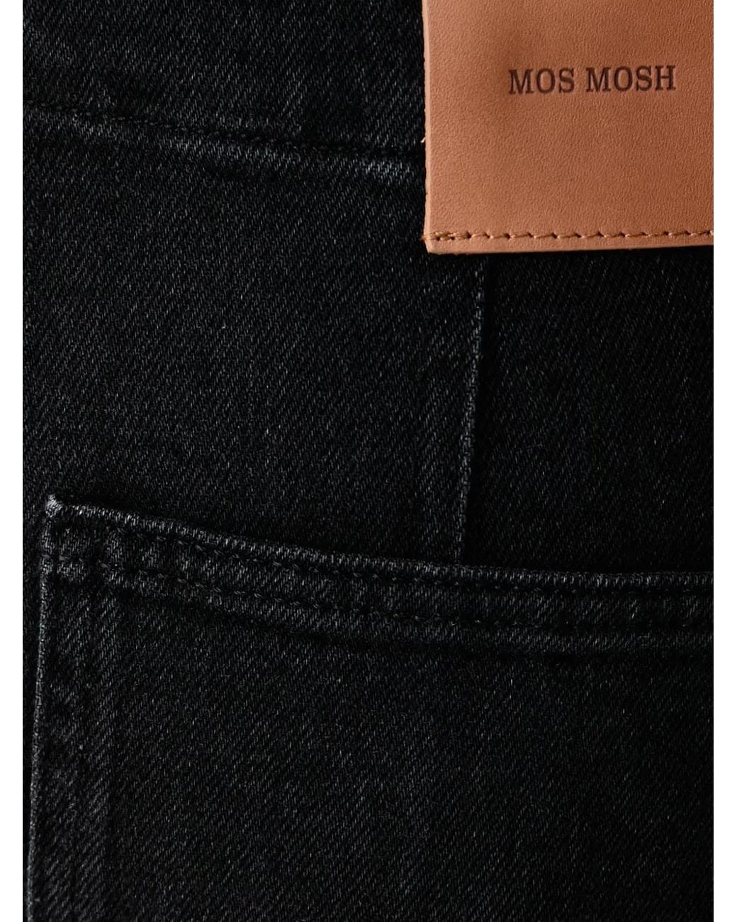 Mos Mosh Black Rosy Panelled Barrel-Leg Jeans