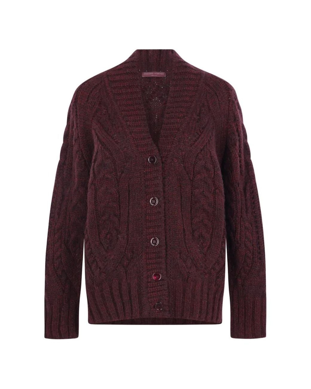 Ermanno Scervino Purple Cable-Knit Cardigan