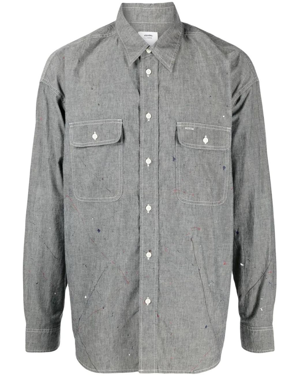 Camicia Con Stampa di Visvim in Gray da Uomo