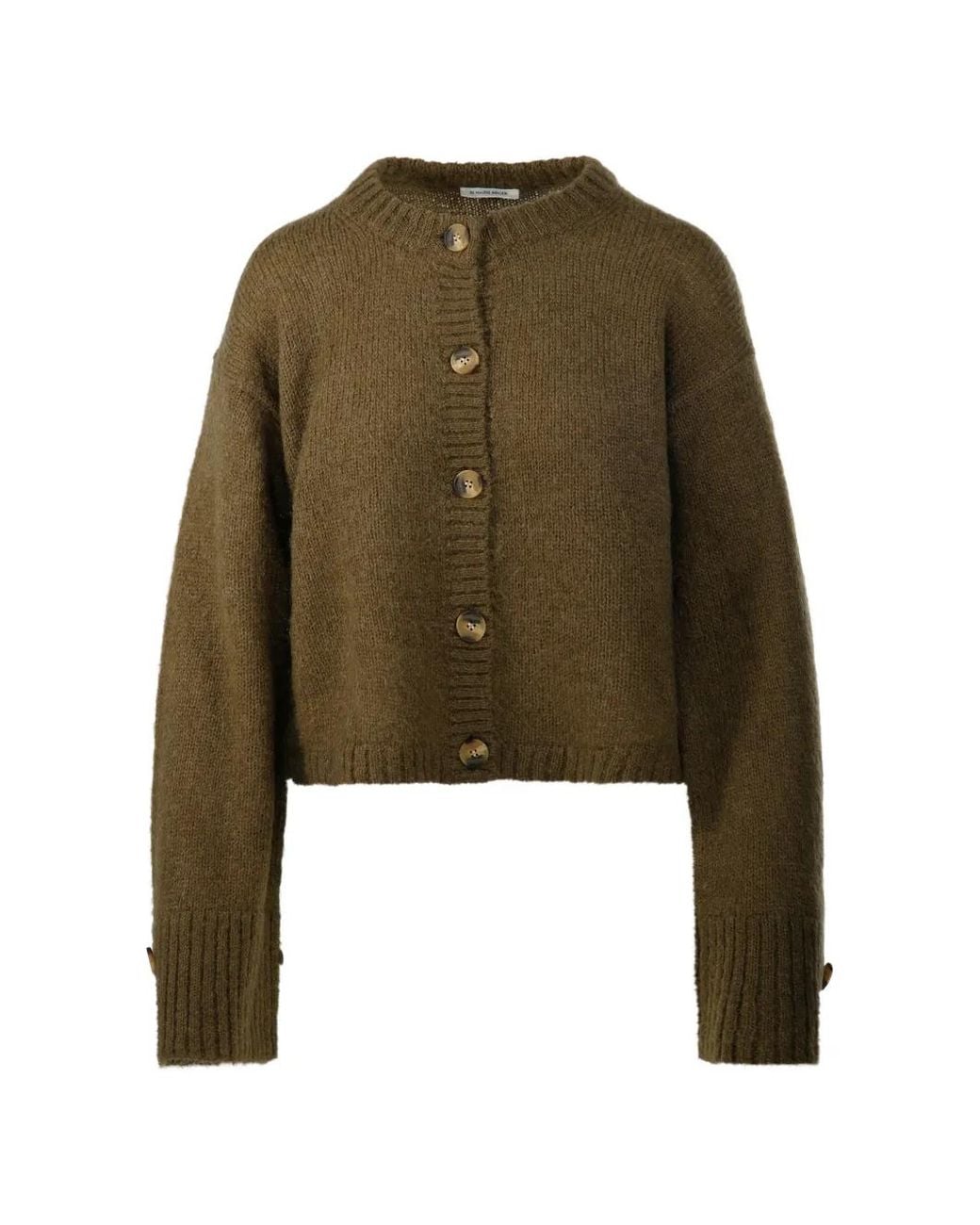 By Malene Birger Green Cierrou Button-Up Knitted Cardigan