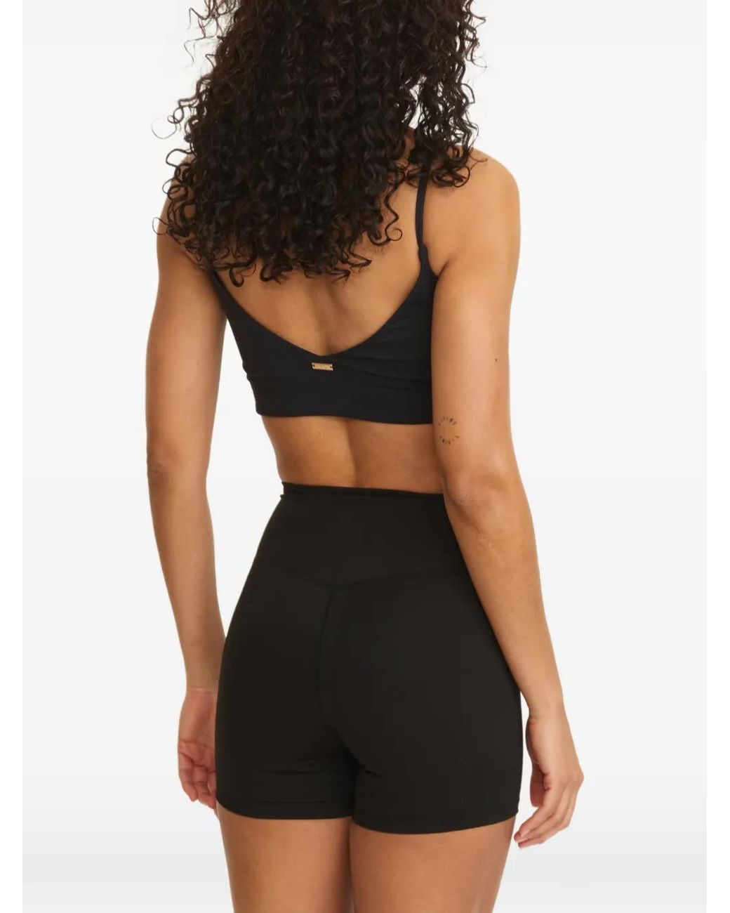 AMADAWEAR Black Una Scoop-Neck Sports Bra