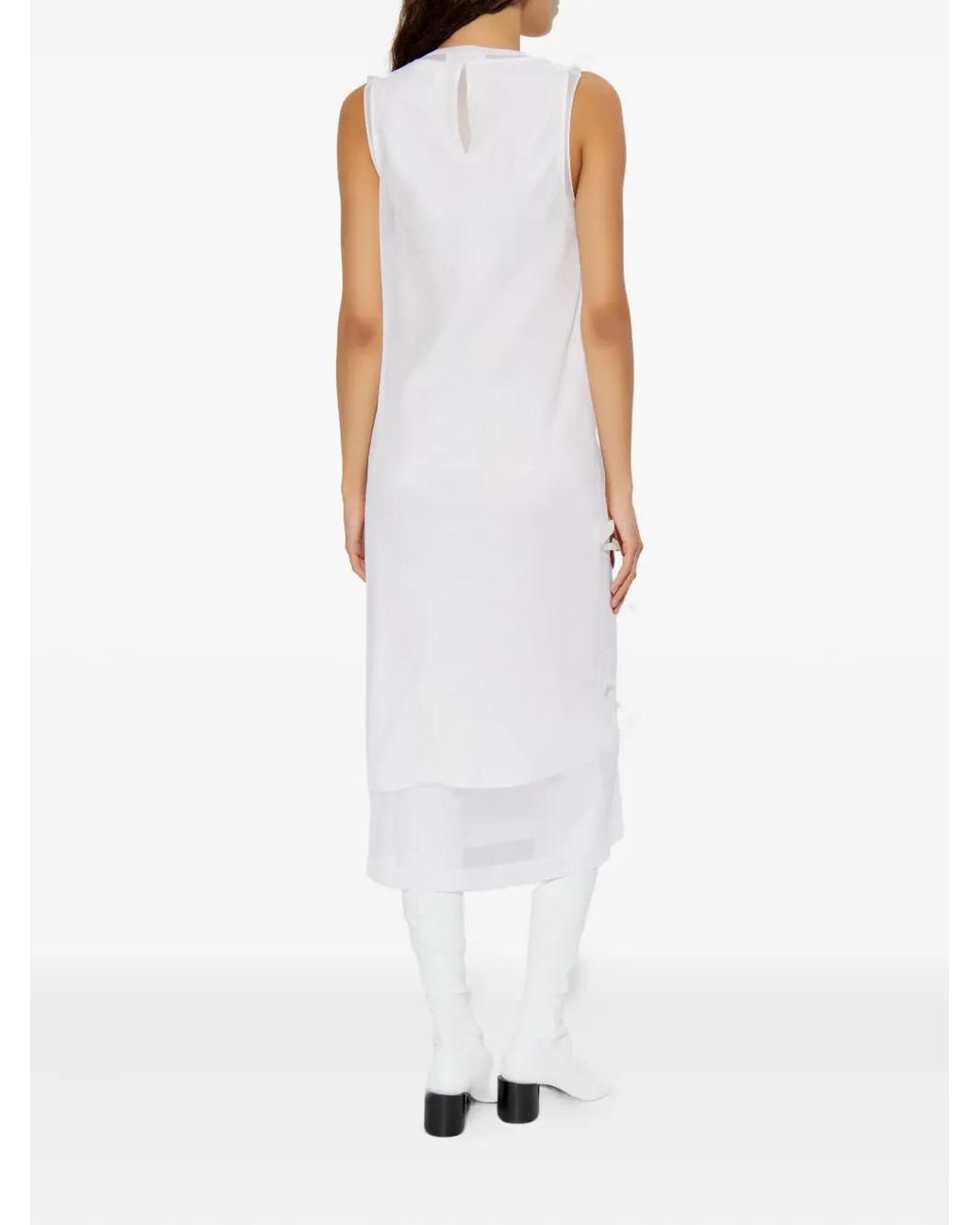 Jil Sander White Silk Dress