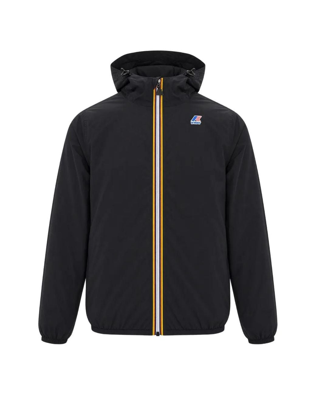 K-Way Blue Le Vrai 4.0 Claude Logo-Patch Hooded Jacket