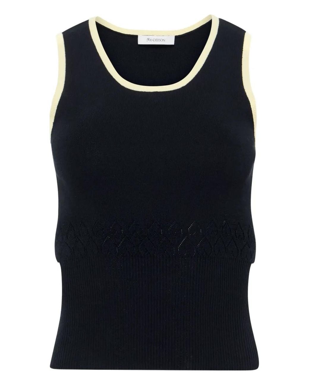 J.W. Anderson Black Contrasting-Trim Tank Top