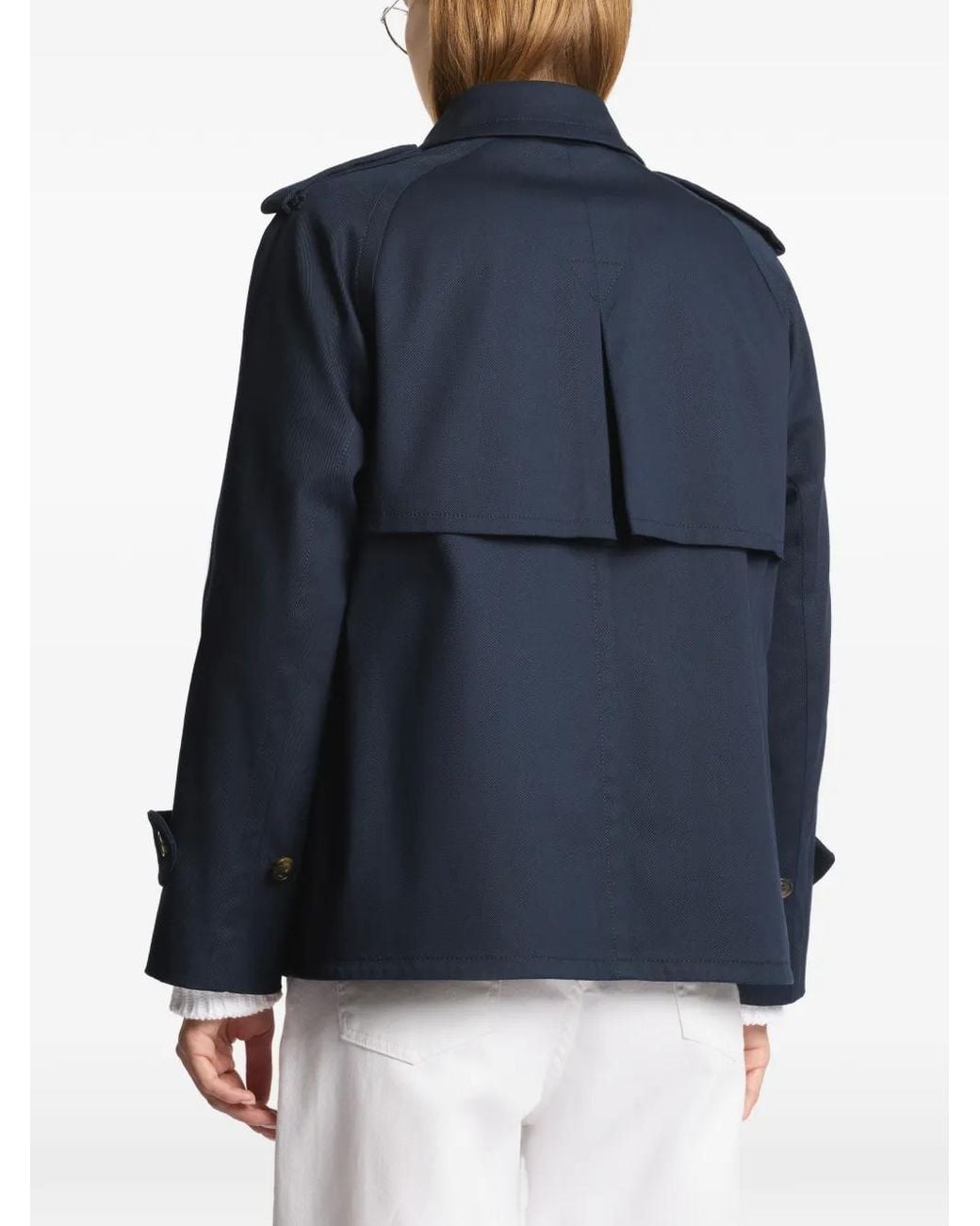 Fay Blue Buttoned Trench Jacket