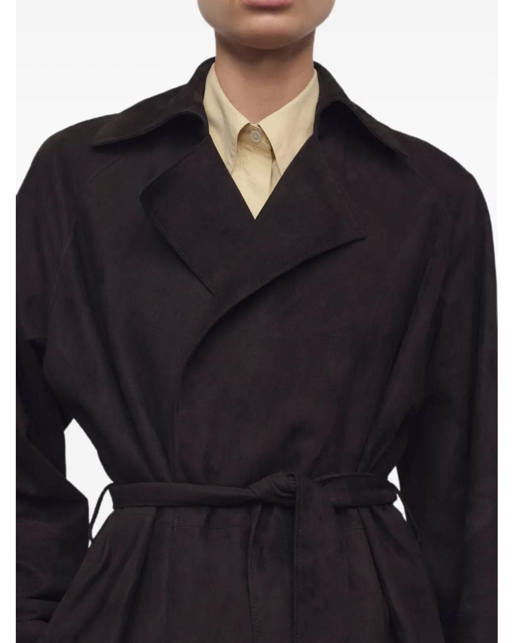 The Row Black Suede Coat