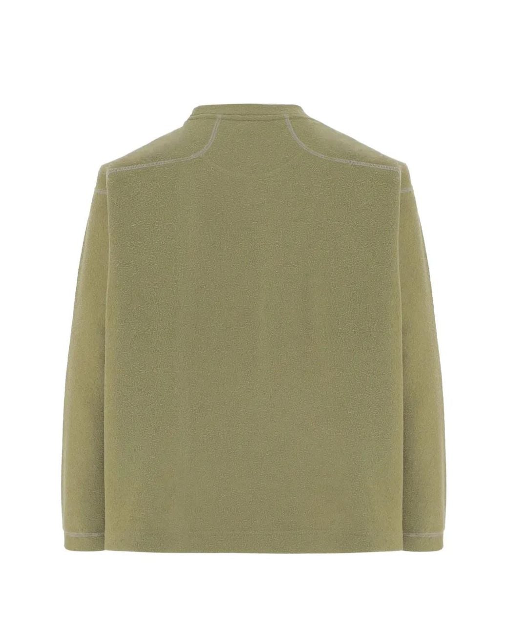 And Wander Green Patch-Pocket Exposed-Seam Sweater for men