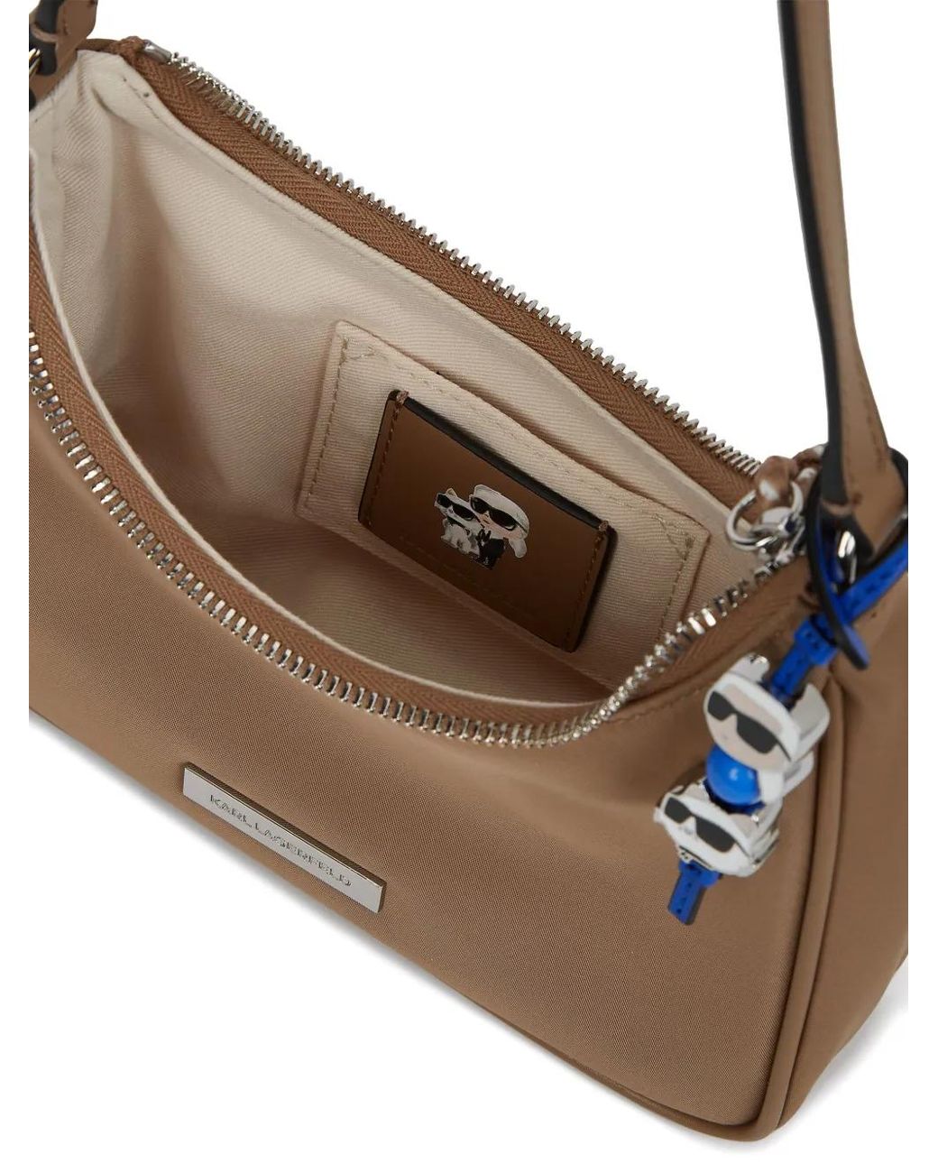 Karl Lagerfeld Brown Logo-Plaque Shoulder Bag