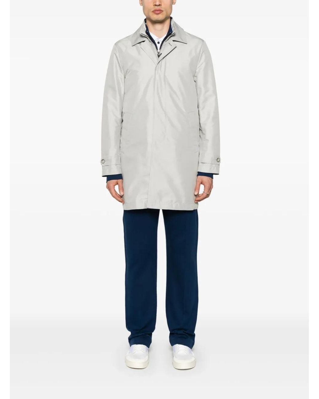 Fay White Layered Coat for men
