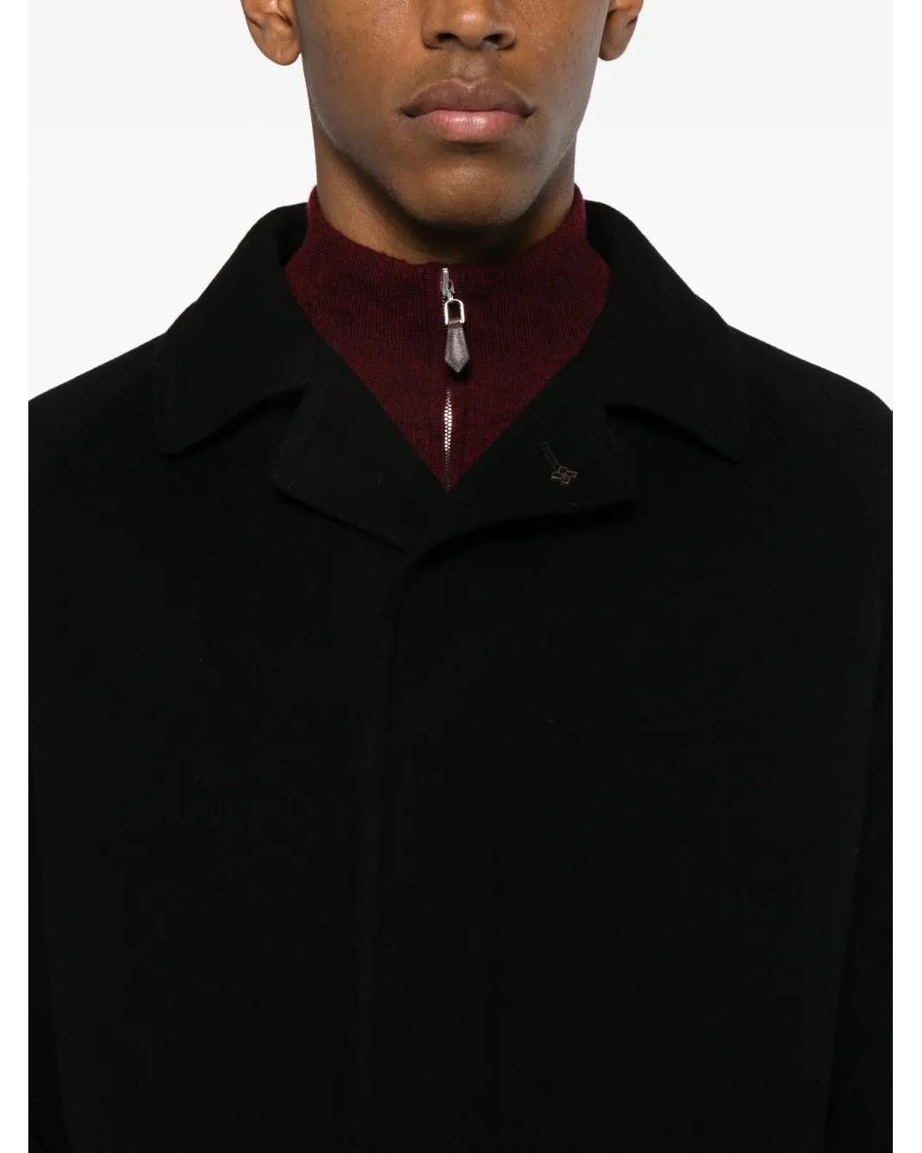 Tagliatore Black Loyds Raglan Coat for men
