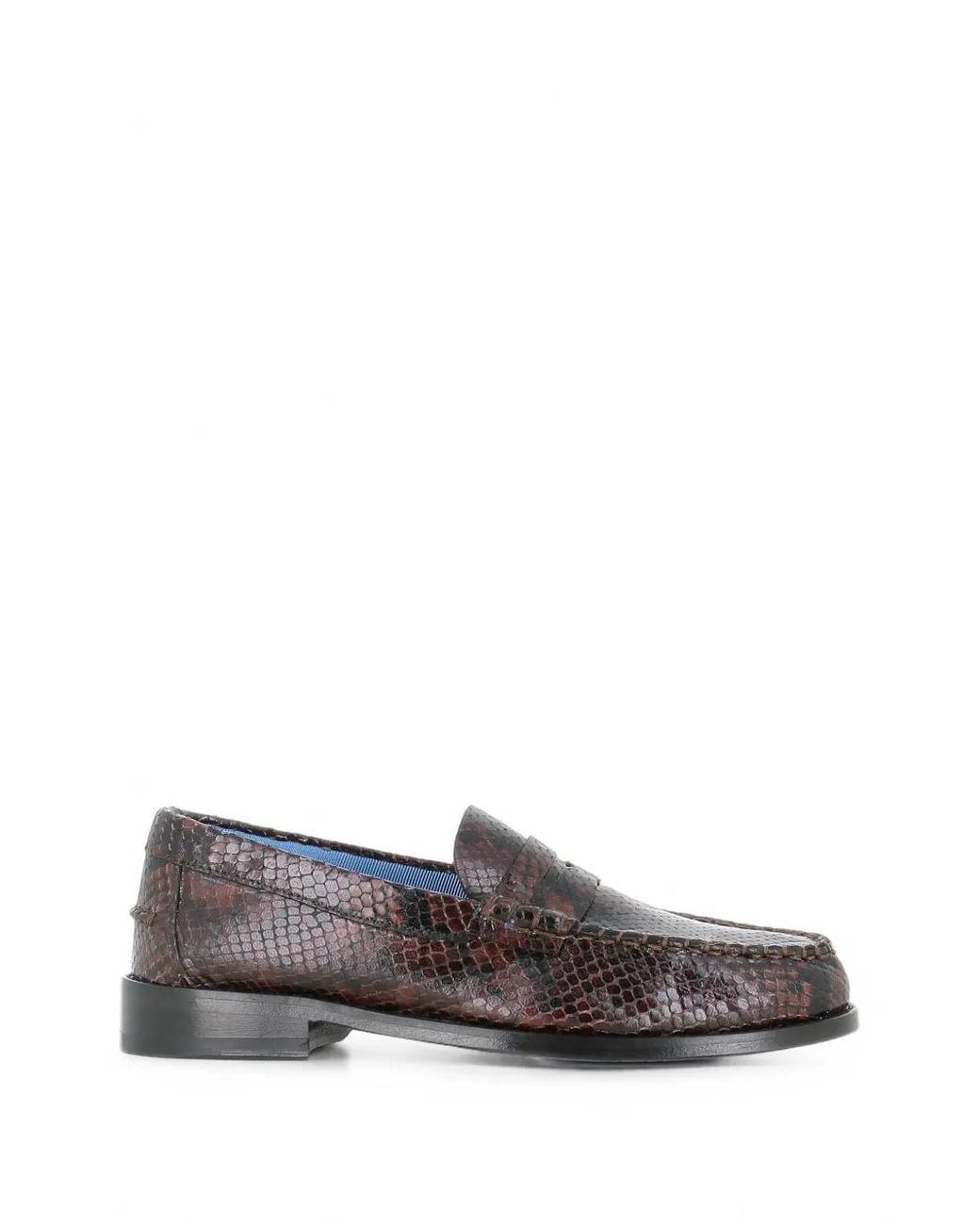 Paul Smith Gray Snake-Effect 'Laida' Penny Loafers