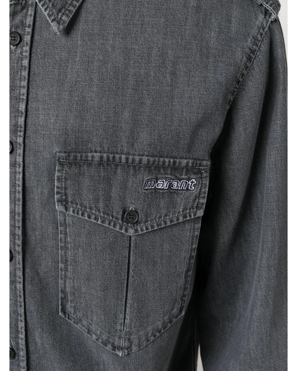 Isabel Marant Black Cesar Denim Shirt for men