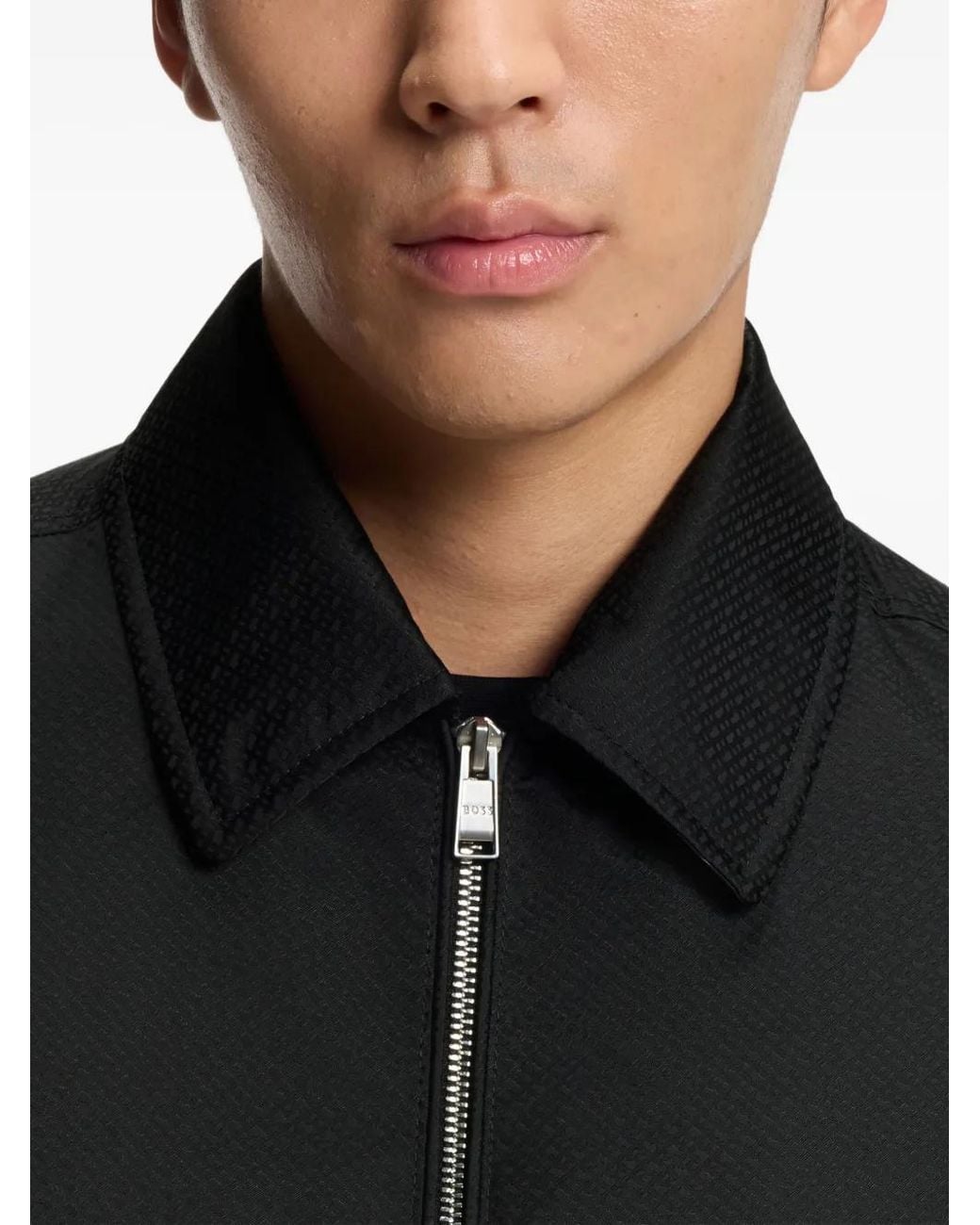 Boss Black Micro-Monogram Jacket With Water-Repellent Finish for men