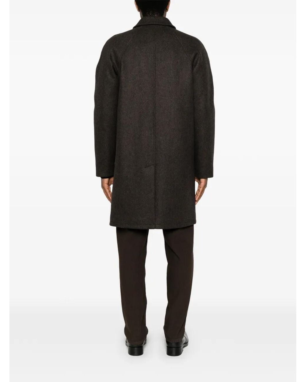 A.P.C. Black Raglan-Sleeve Button-Up Coat for men