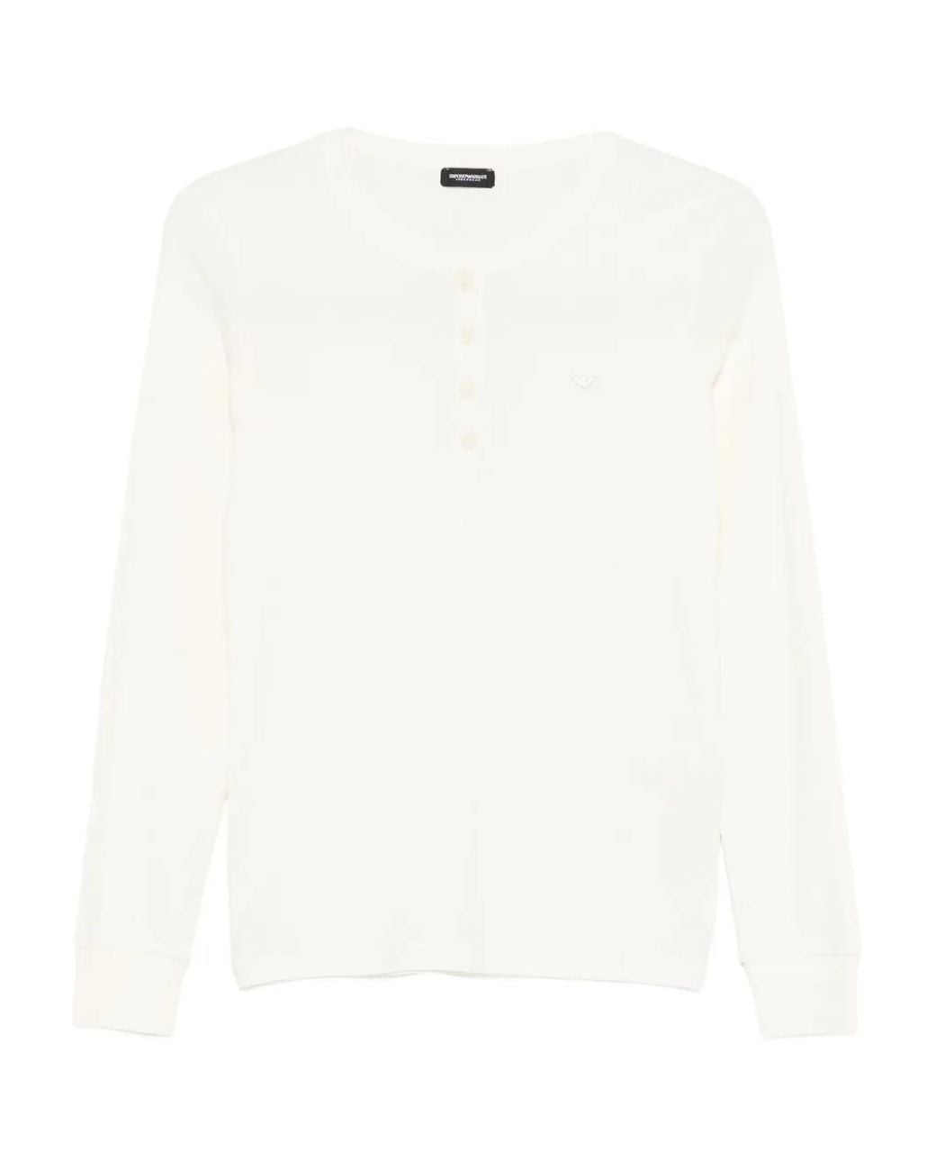 Emporio Armani White Buttoned Cotton Pyjama Set