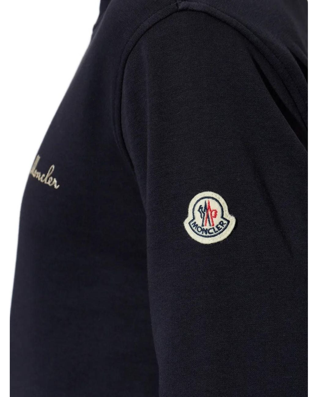 Moncler Blue Half-Zip Mock-Neck Sweatshirt for men