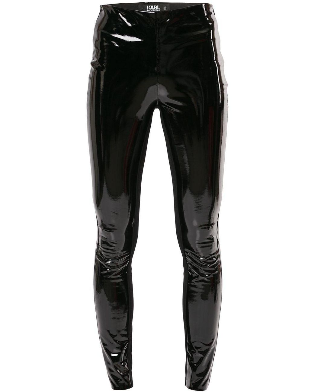 Karl Lagerfeld Patent Faux Leather leggings in Black - Lyst