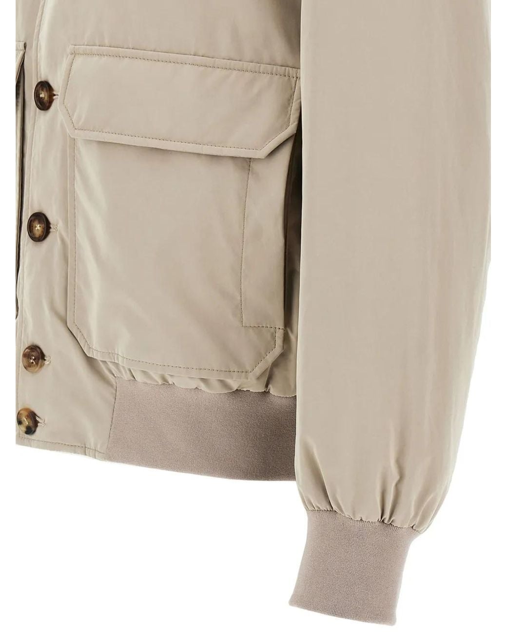Brunello Cucinelli Natural Water-Repellent Bomber Jacket for men