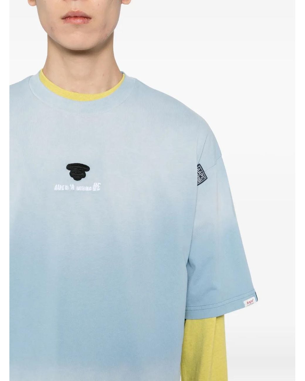 Aape By A Bathing Ape Blue Star-Print Tie-Dye T-Shirt for men