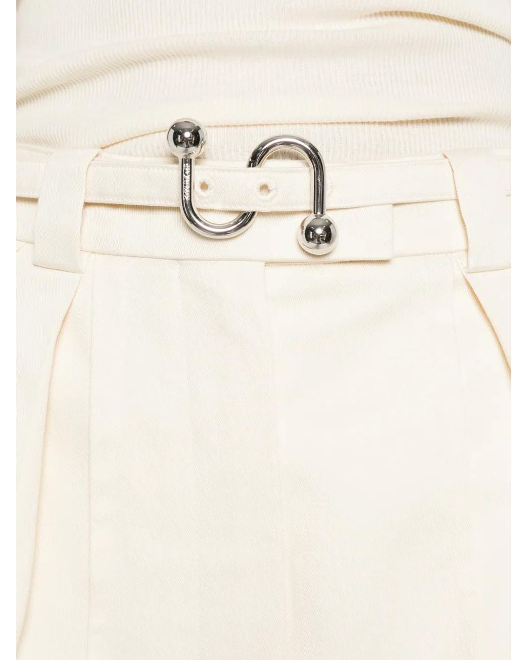 Sportmax White Idoneo Belt Pleated Pallazo Pants