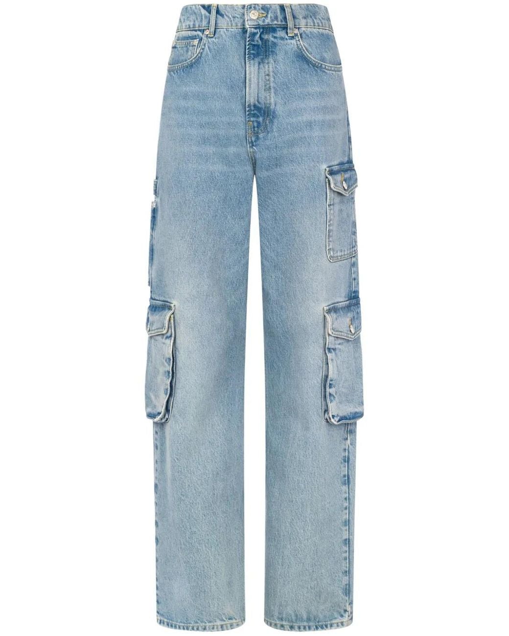 Moschino Blue Mid-Rise Straight-Leg Jeans