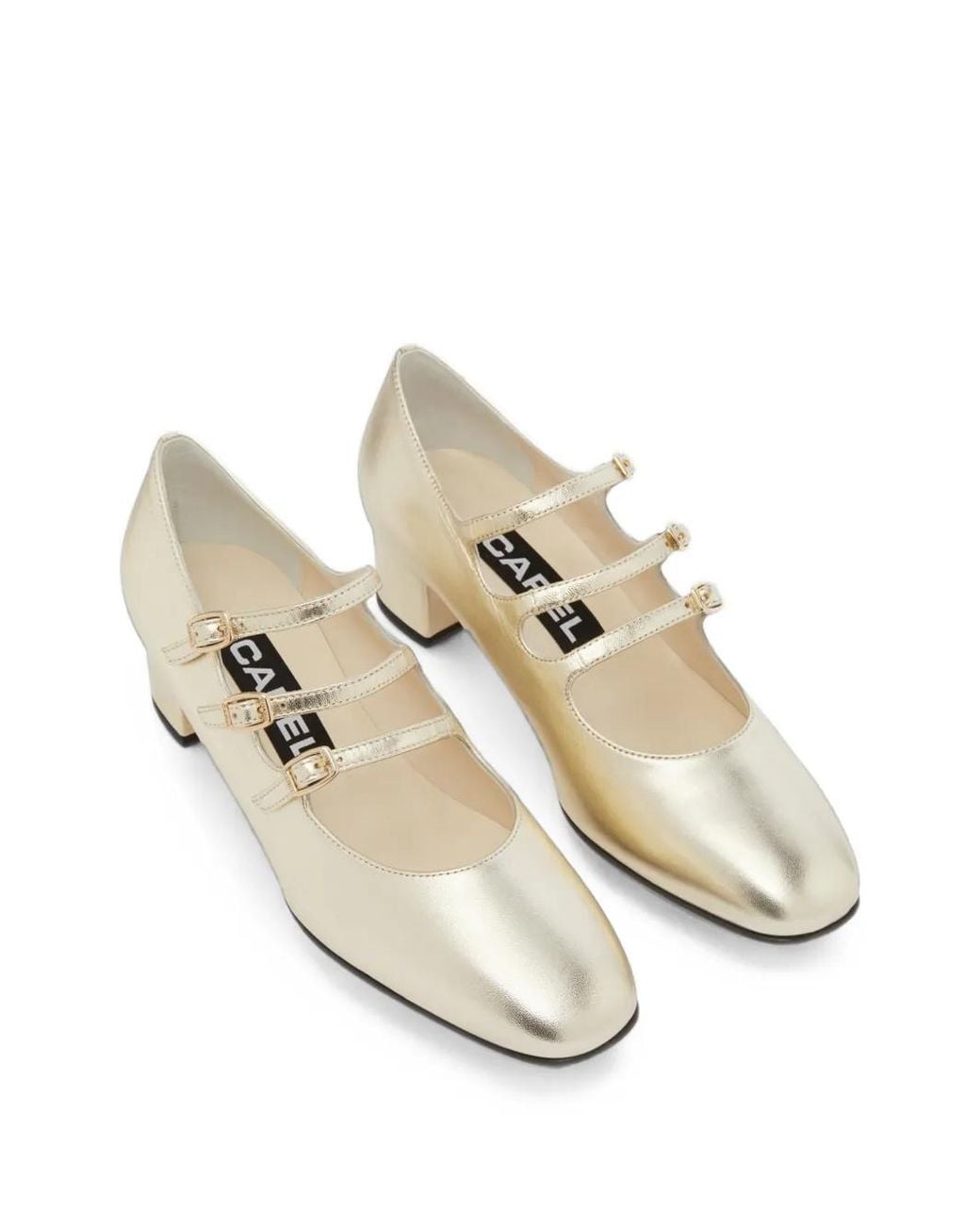 CAREL PARIS White Kina Triple-Strap Pumps