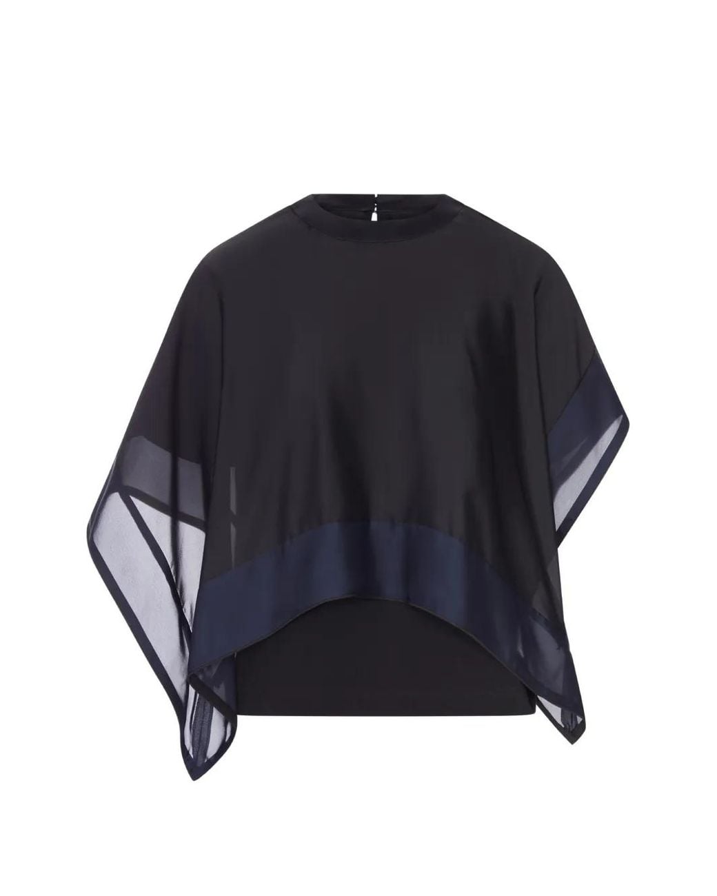 Sacai Blue Chiffon-Overlay Shirt