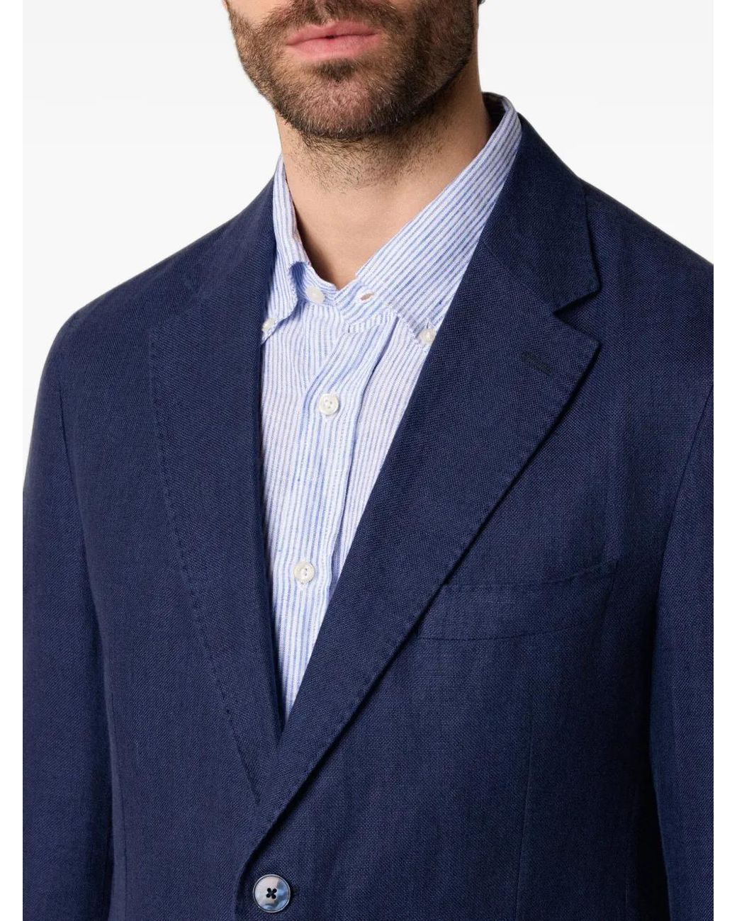 Brooks Brothers Blue Single-Breasted Long-Sleeve Blazer for men