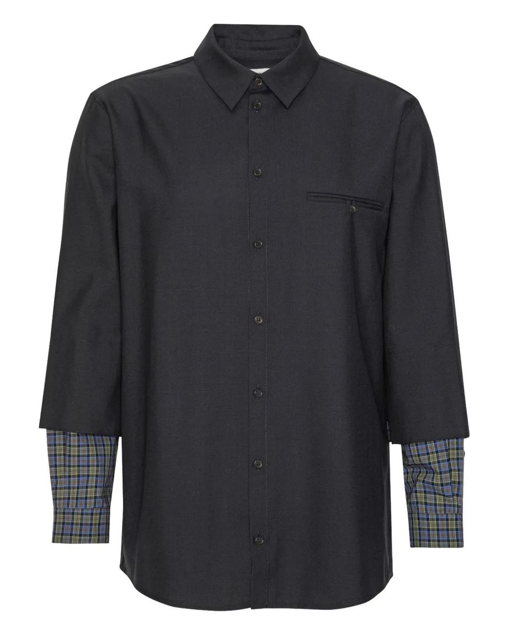 Henrik Vibskov Blue Double-Cuff Shirt for men