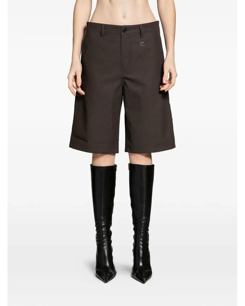 Courreges Black Tailored Knee-Length Shorts