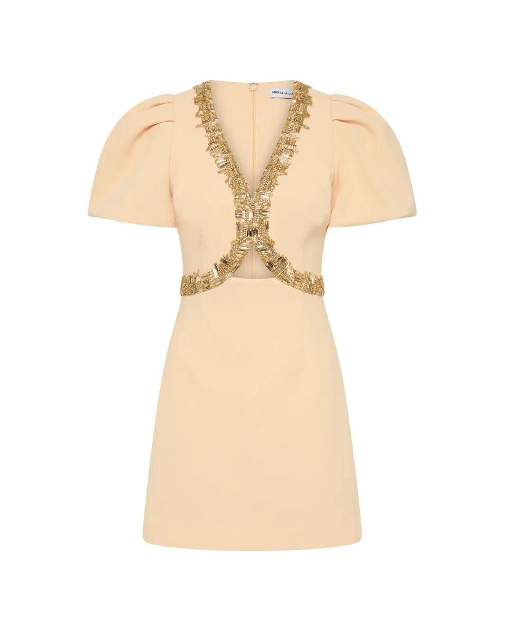 Rebecca Vallance Natural Alexandrite Puff Sleeve Mini Dress