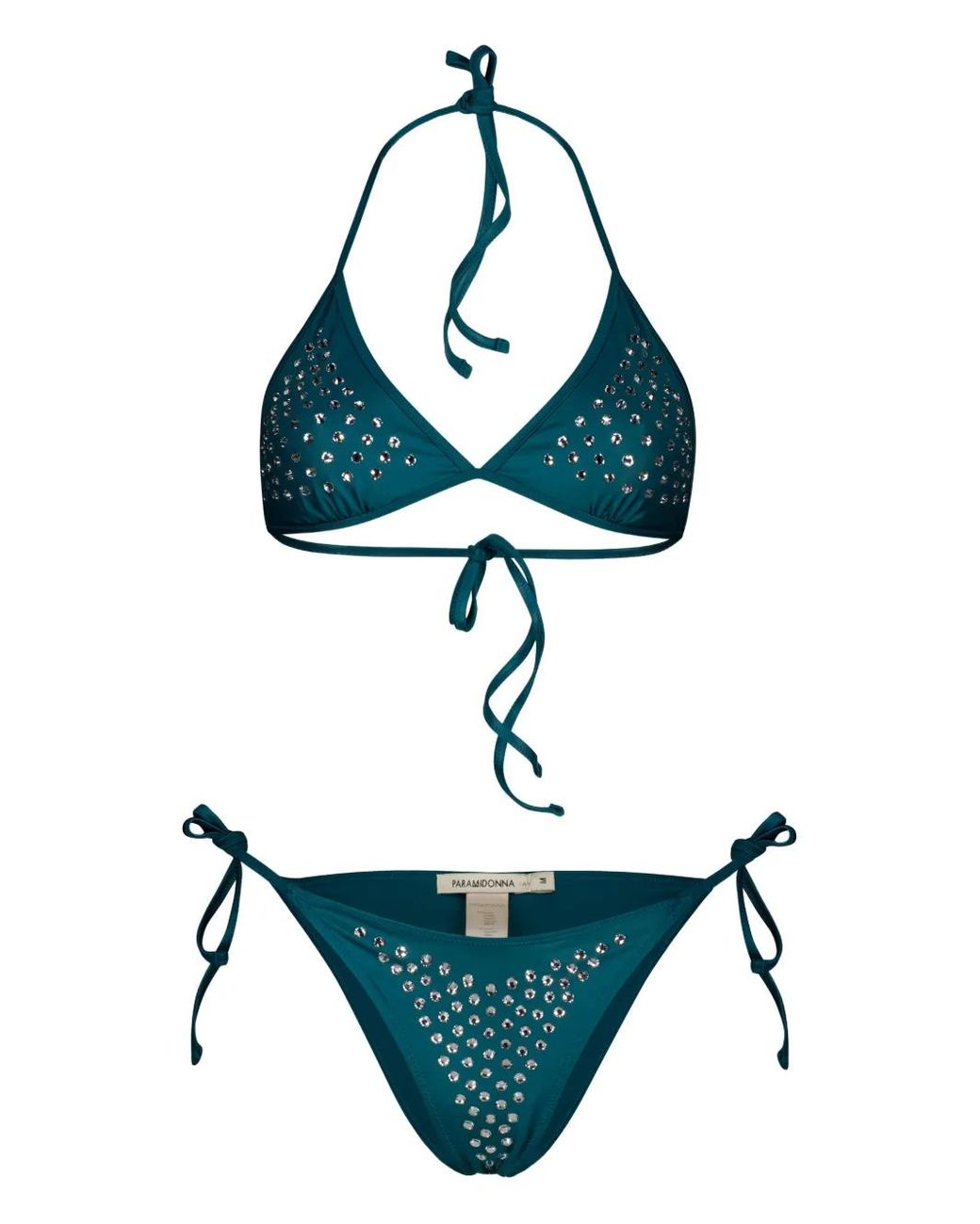 Paramidonna Blue Livia Swarovsky Crystal-Embellished Bikini