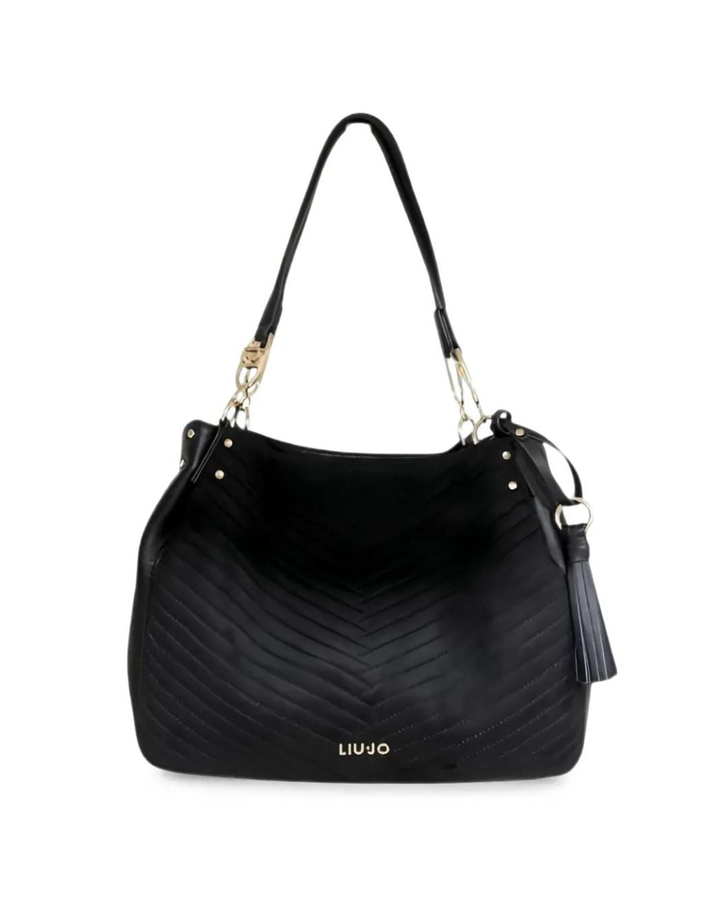 Liu Jo Black Chevron-Quilted Shoulder Bag