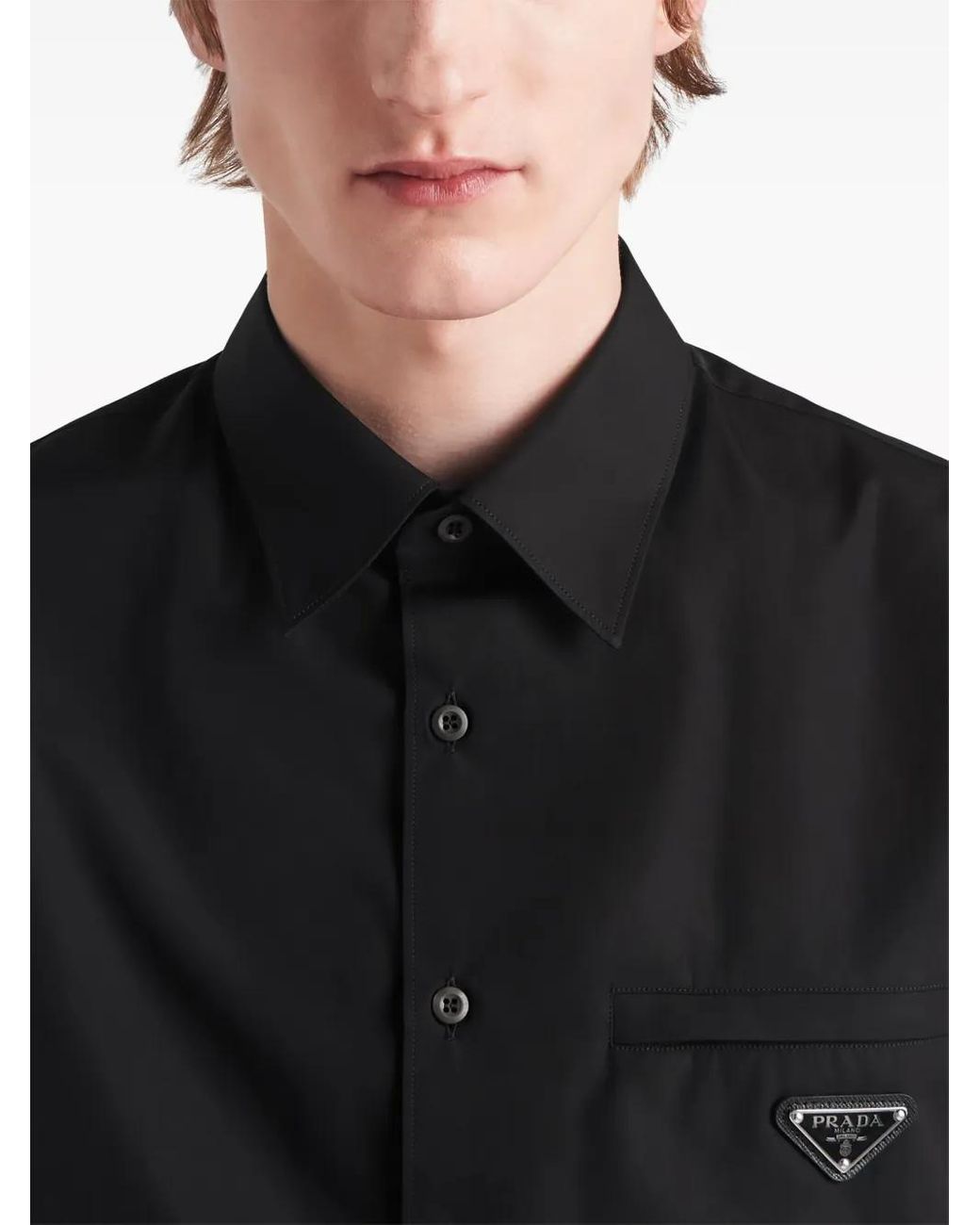 Polo Con Logo A Triangolo di Prada in Black da Uomo