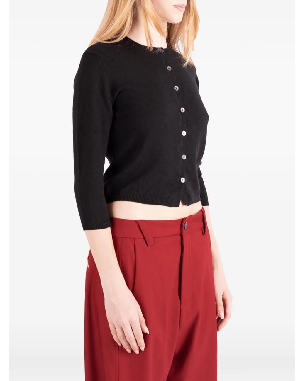 Societe Anonyme Black Button-Up Cashmere Cardigan