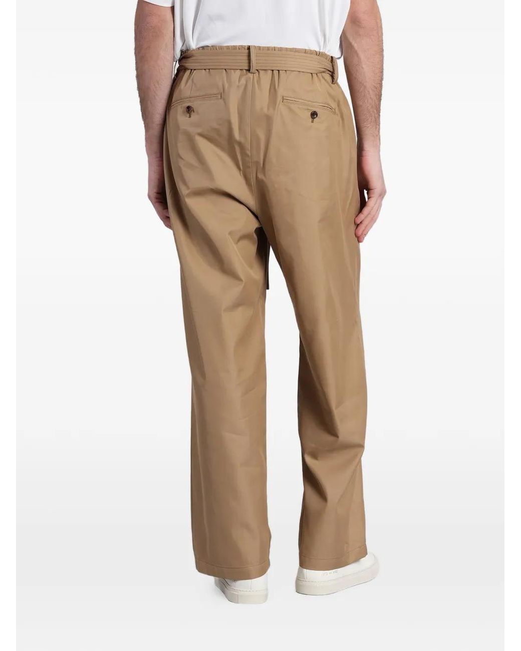 Attachment Natural Pleated Tapered Trousers for men