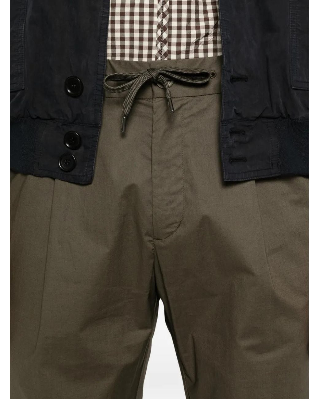 Herno Gray Drawstring Pleated Trousers for men