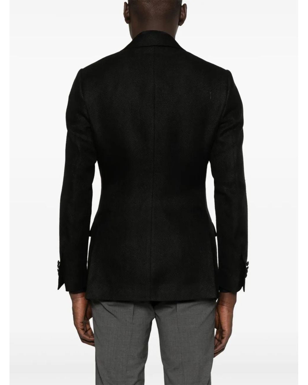 Lardini Black Linen Blazer for men