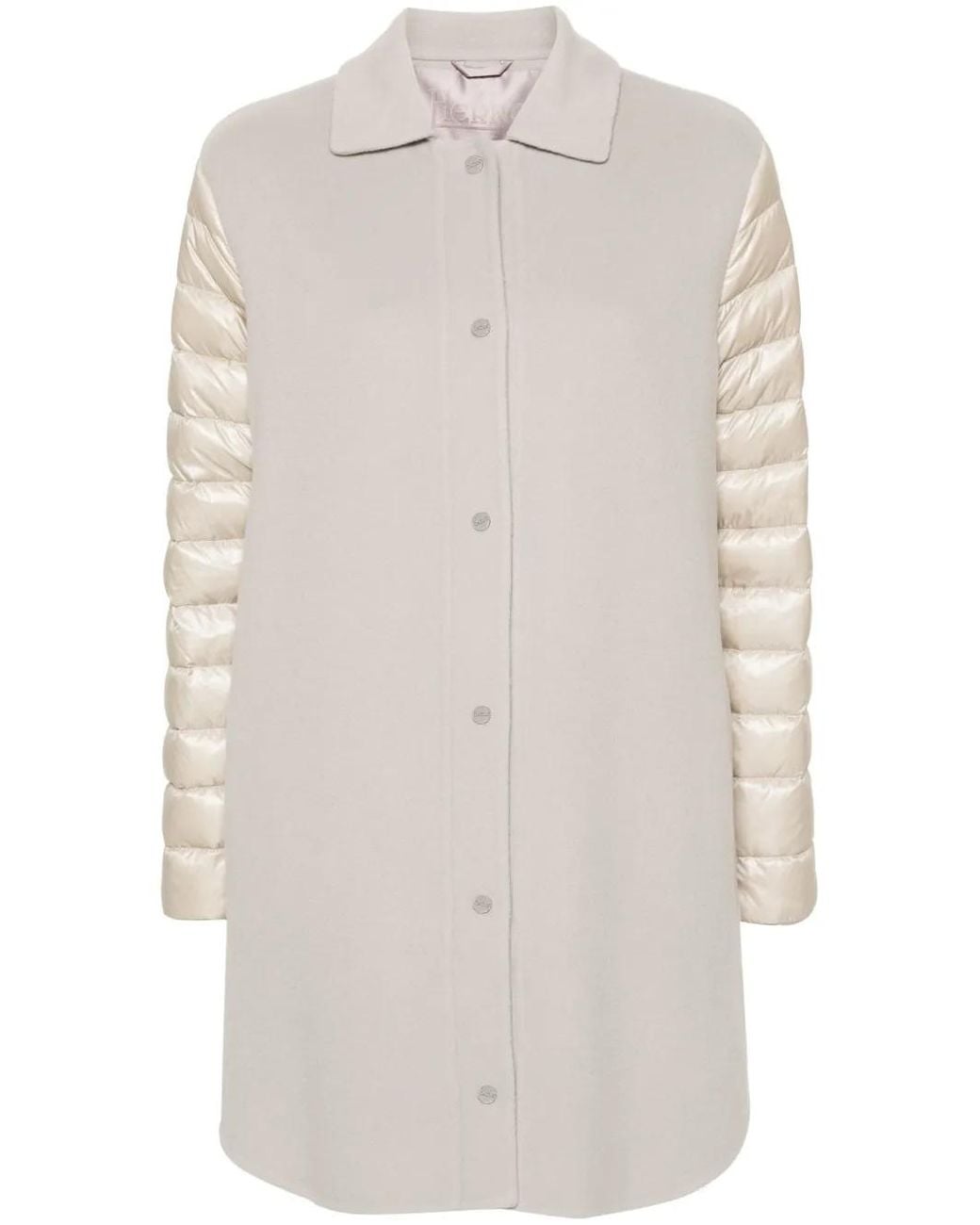 Herno White Panelled Puffer Coat