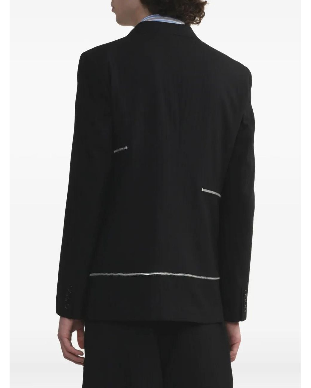 Comme des Garçons Blue Zip-Detail Blazer for men