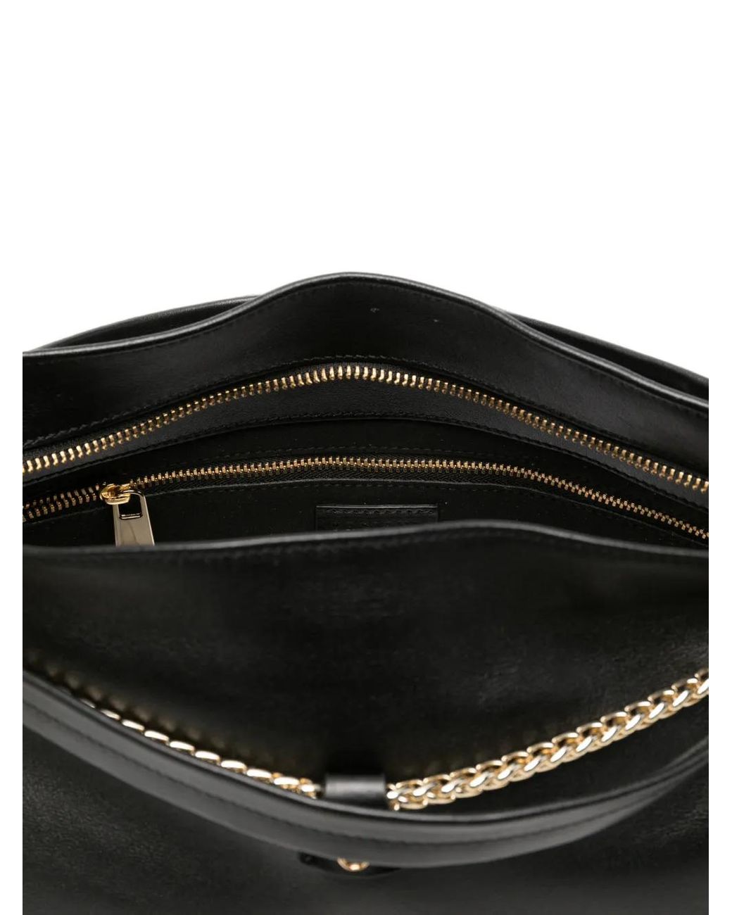 Orciani Black Chain-Link Leather Tote Bag