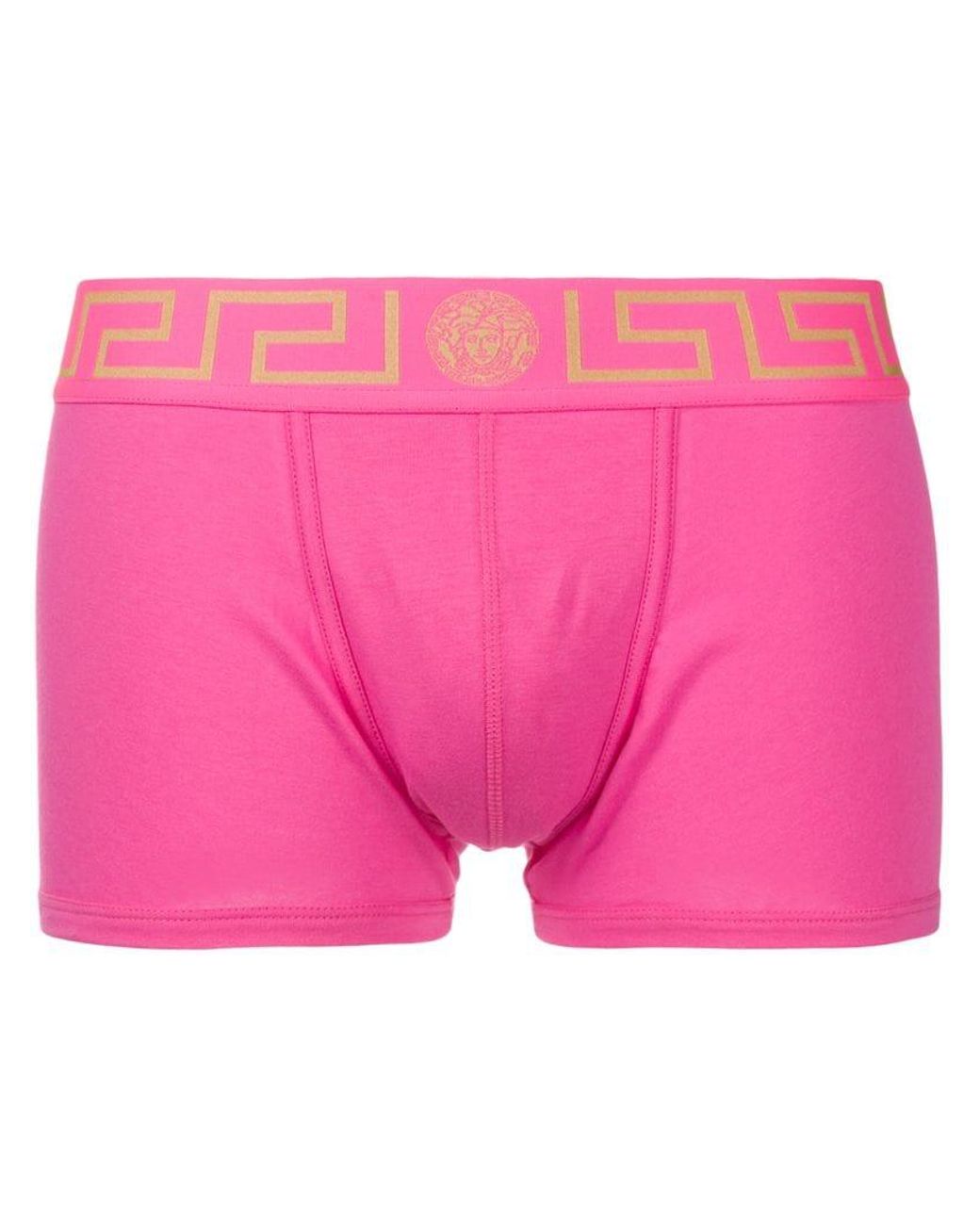 Versace Greca Border Boxers in Pink for Men