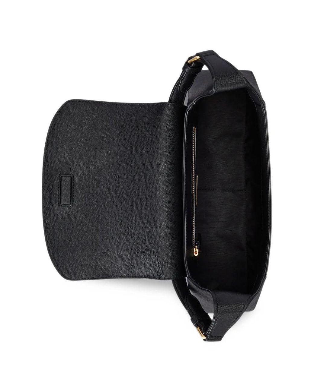 Ralph Lauren Black Sac Porté Épaule Schylar Médium En Cuir Saffiano