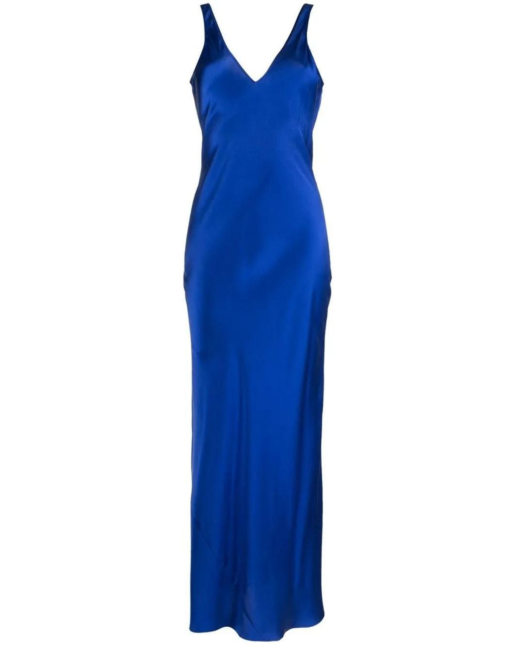 Voz Blue Double-V Bias Dress