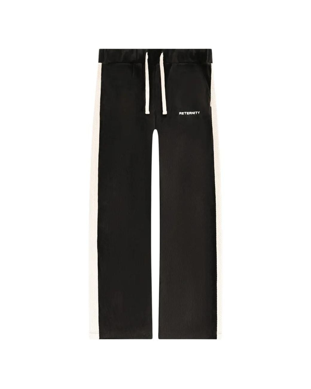 RETERNITY Black Studio Side-Stripe Track Pants for men