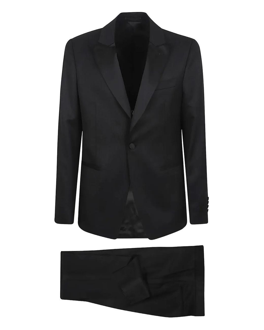 Traje De Lana Lardini de hombre de color Black
