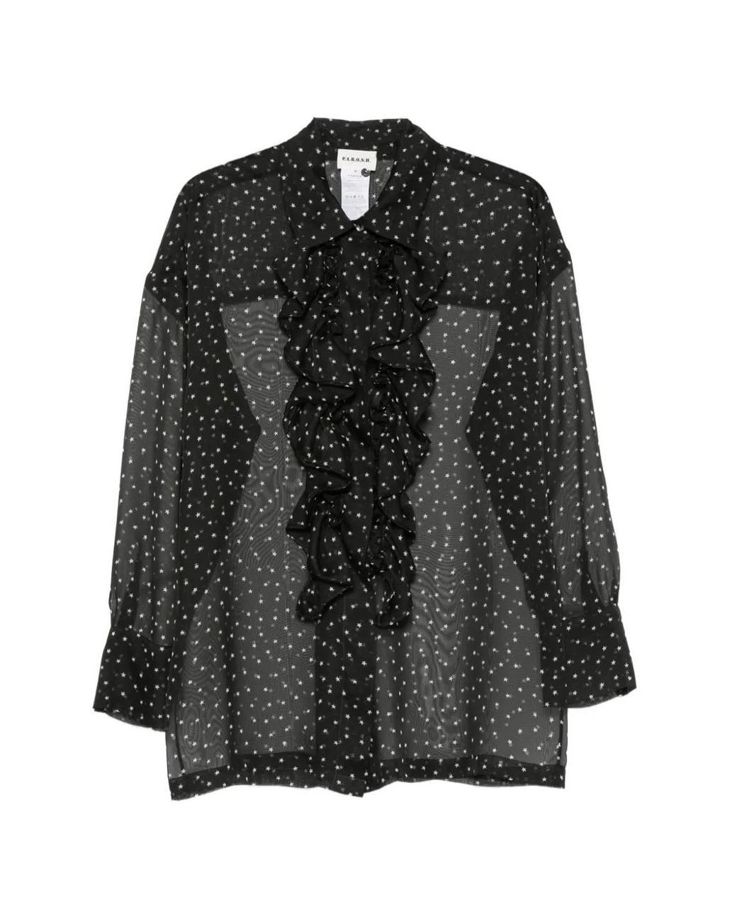 P.A.R.O.S.H. Black P.A.R.O..H. Shirt With Stars And Ruffles